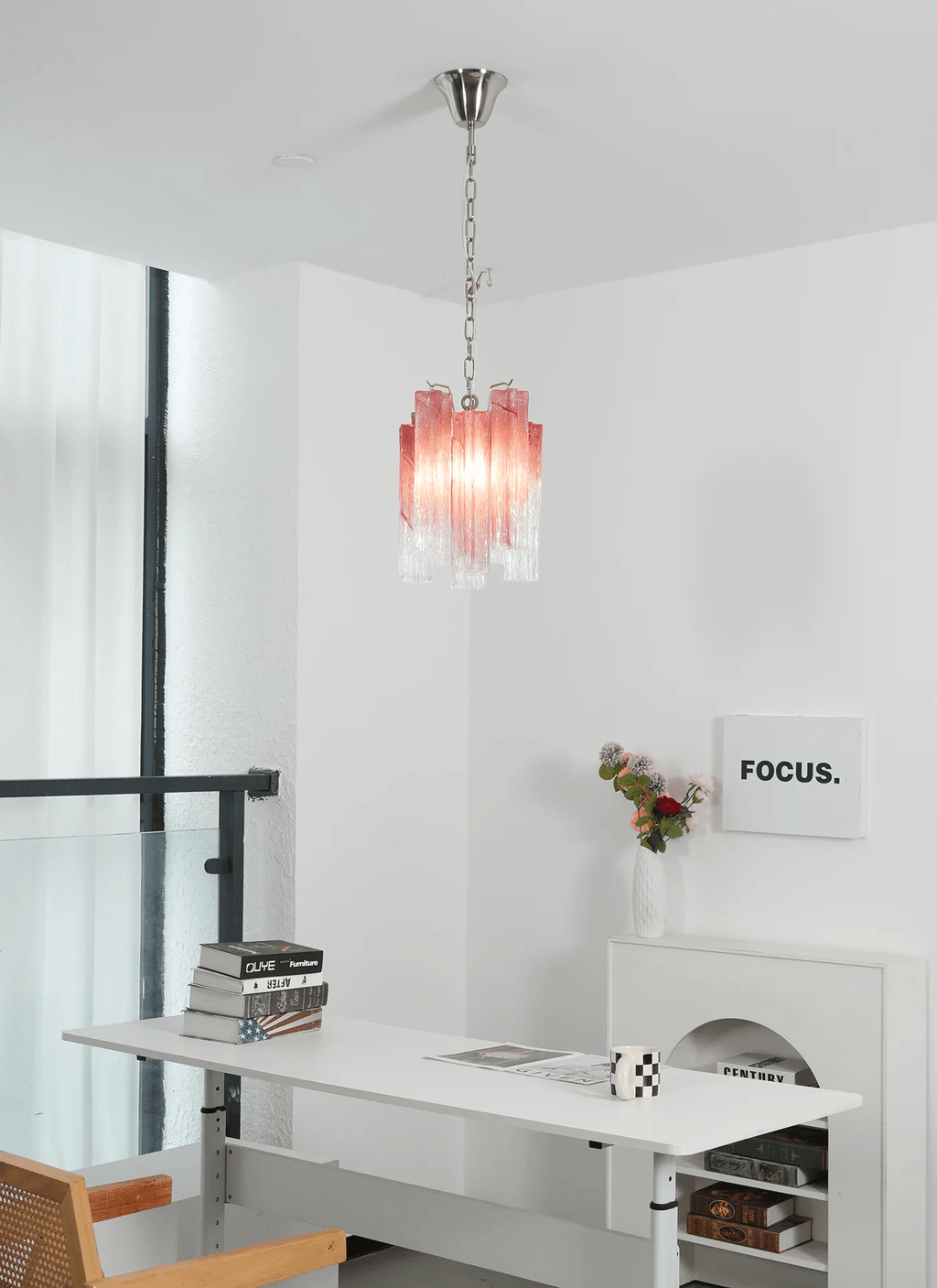 Aurora Lustre Rose Dégradé Murano Verre - Neutralighting