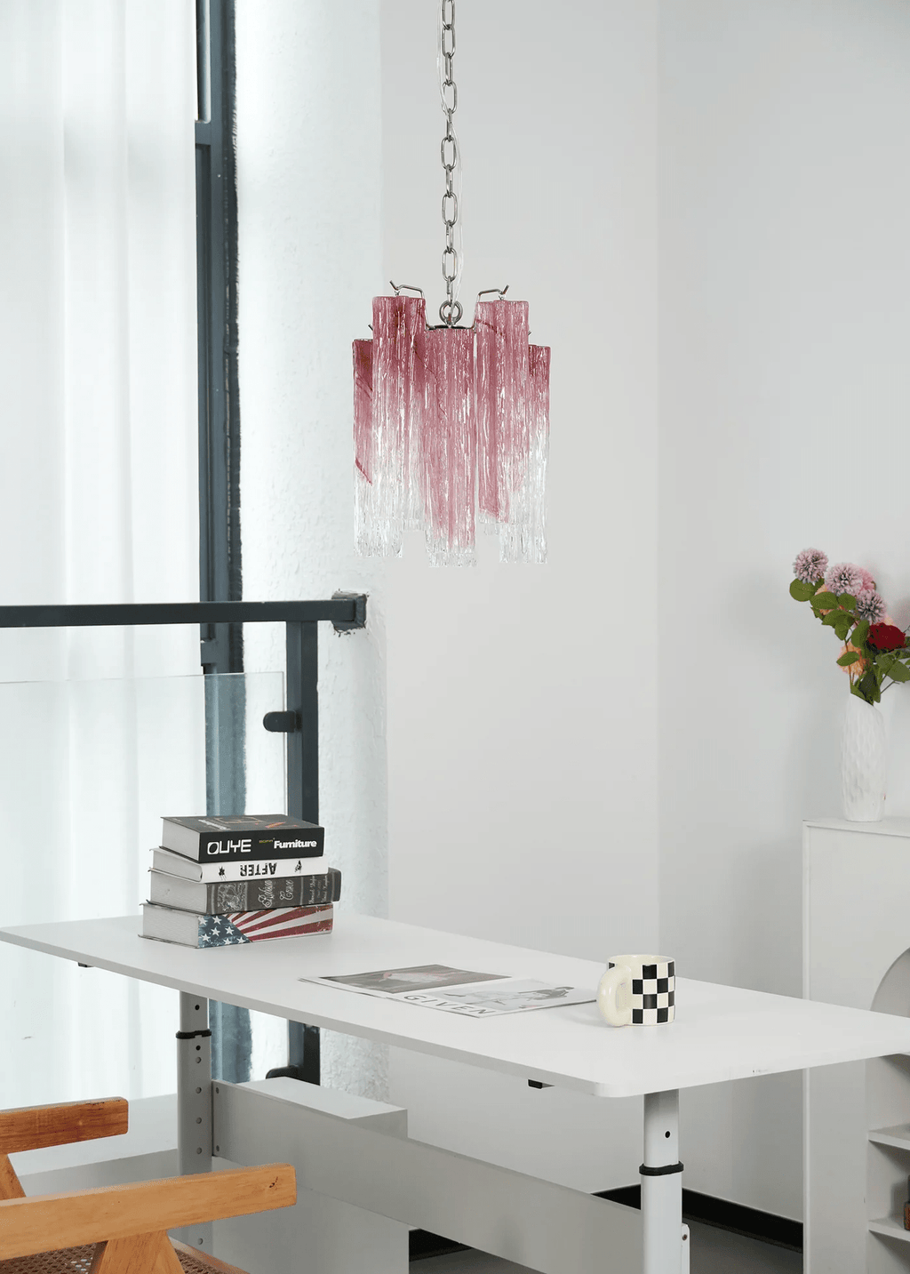 Aurora Lustre Rose Dégradé Murano Verre - Neutralighting
