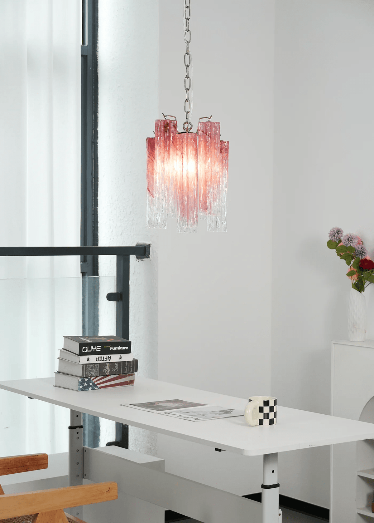Aurora Lustre Rose Dégradé Murano Verre - Neutralighting