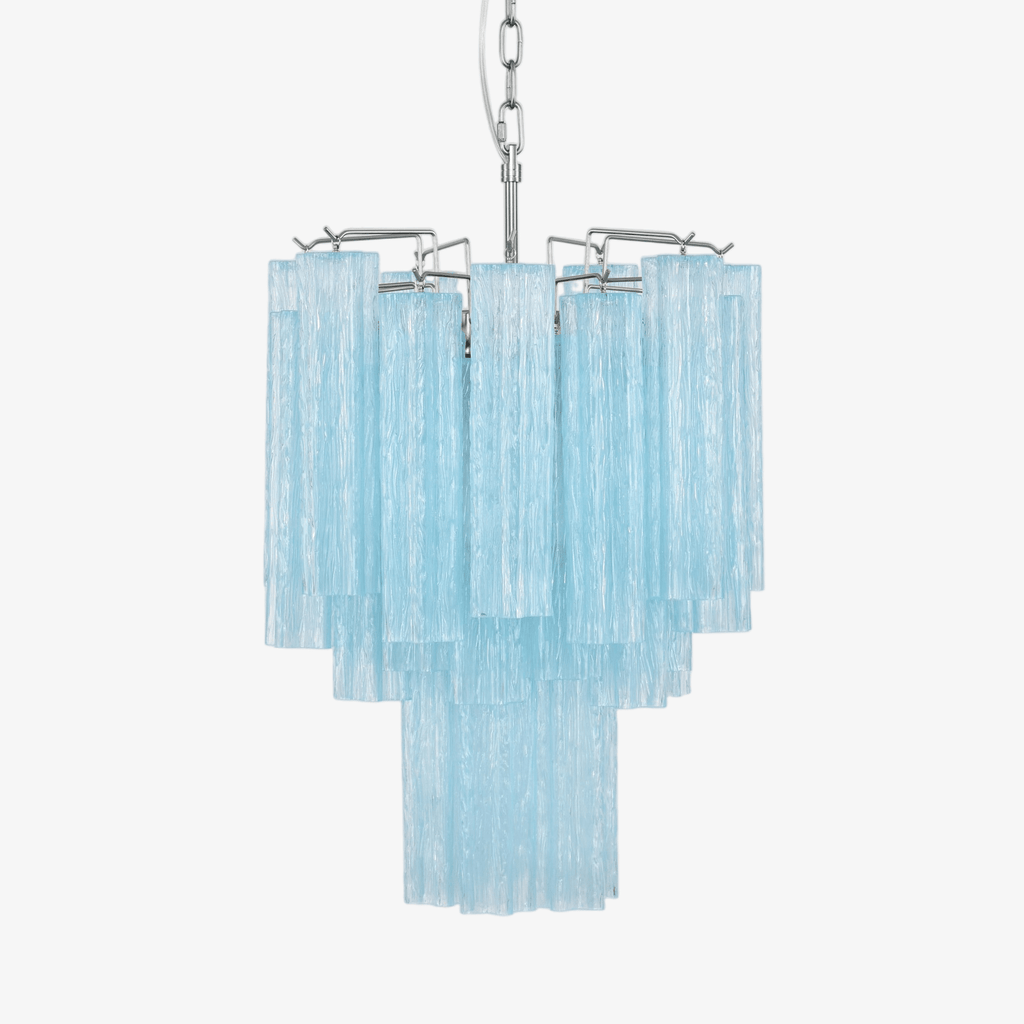 Aurora Chandelier Azzura En Verre De Murano Tubes Style Côtier - Neutralighting