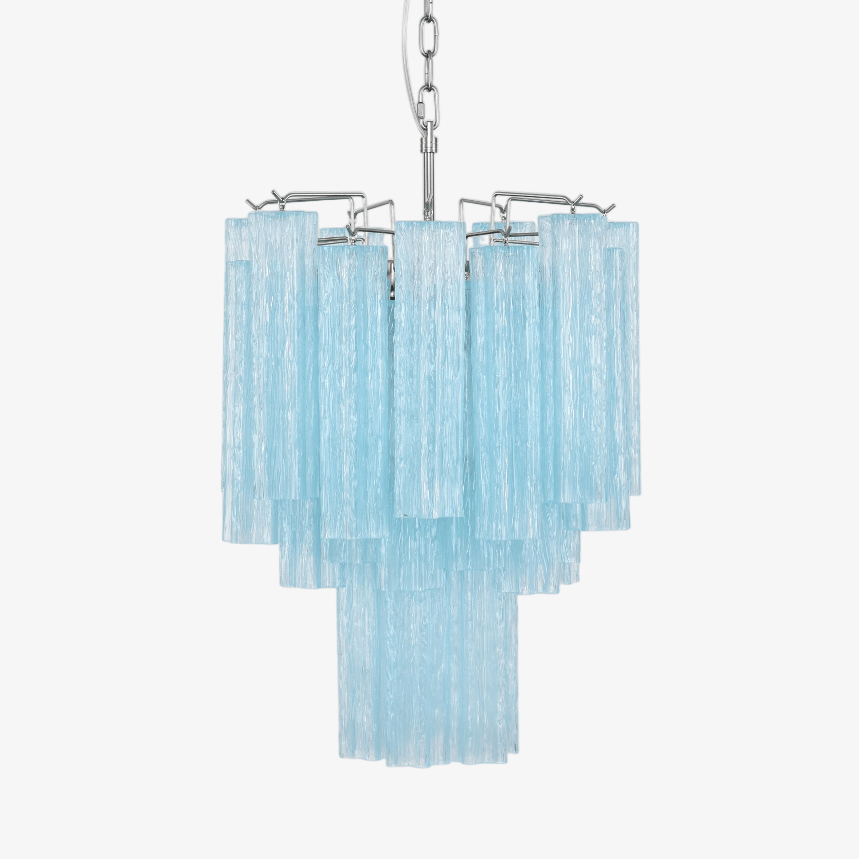 Aurora Chandelier Azzura En Verre De Murano Tubes Style Côtier - Neutralighting