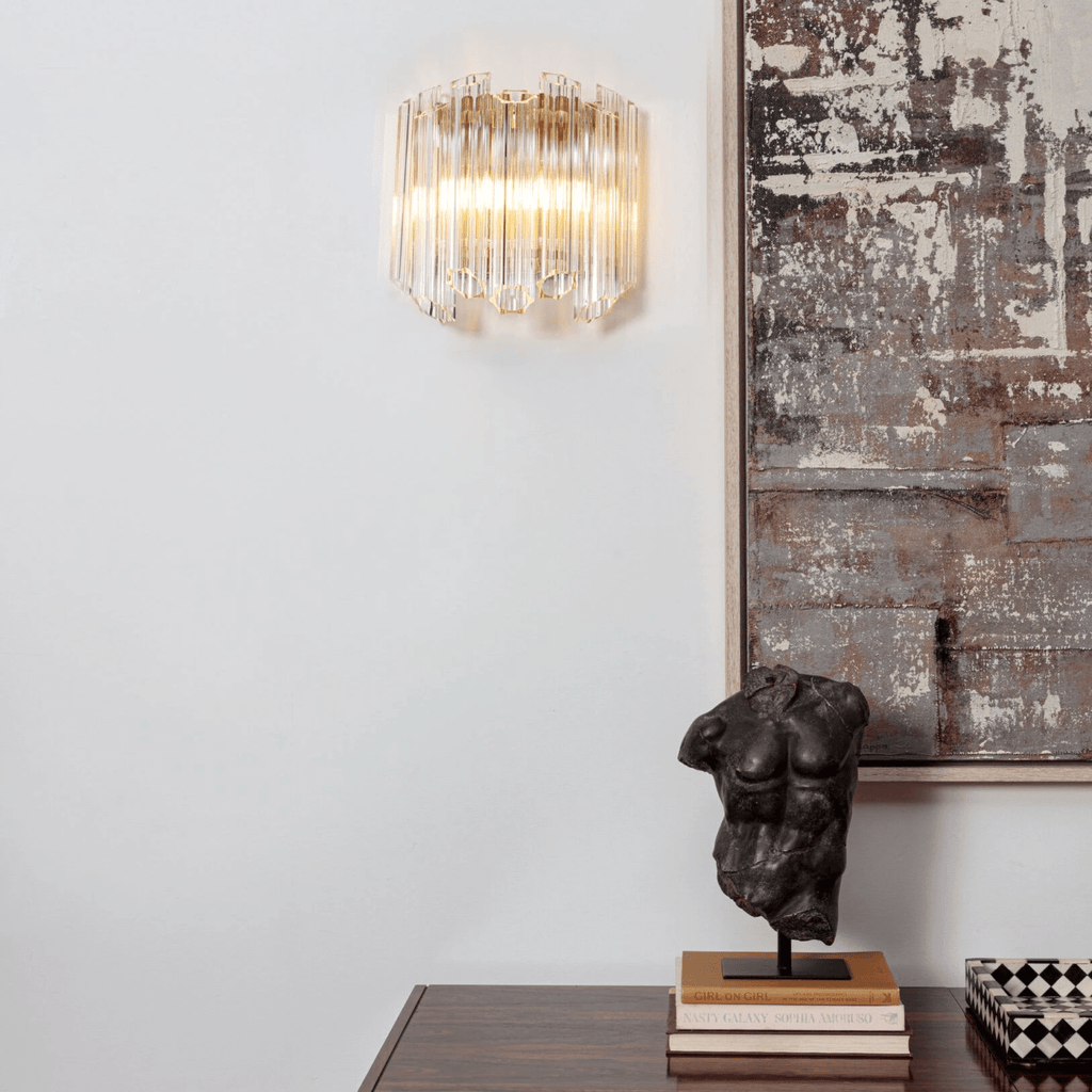 Aurora Applique Murale Transparent Murano Verre Tube Cascade - Neutralighting