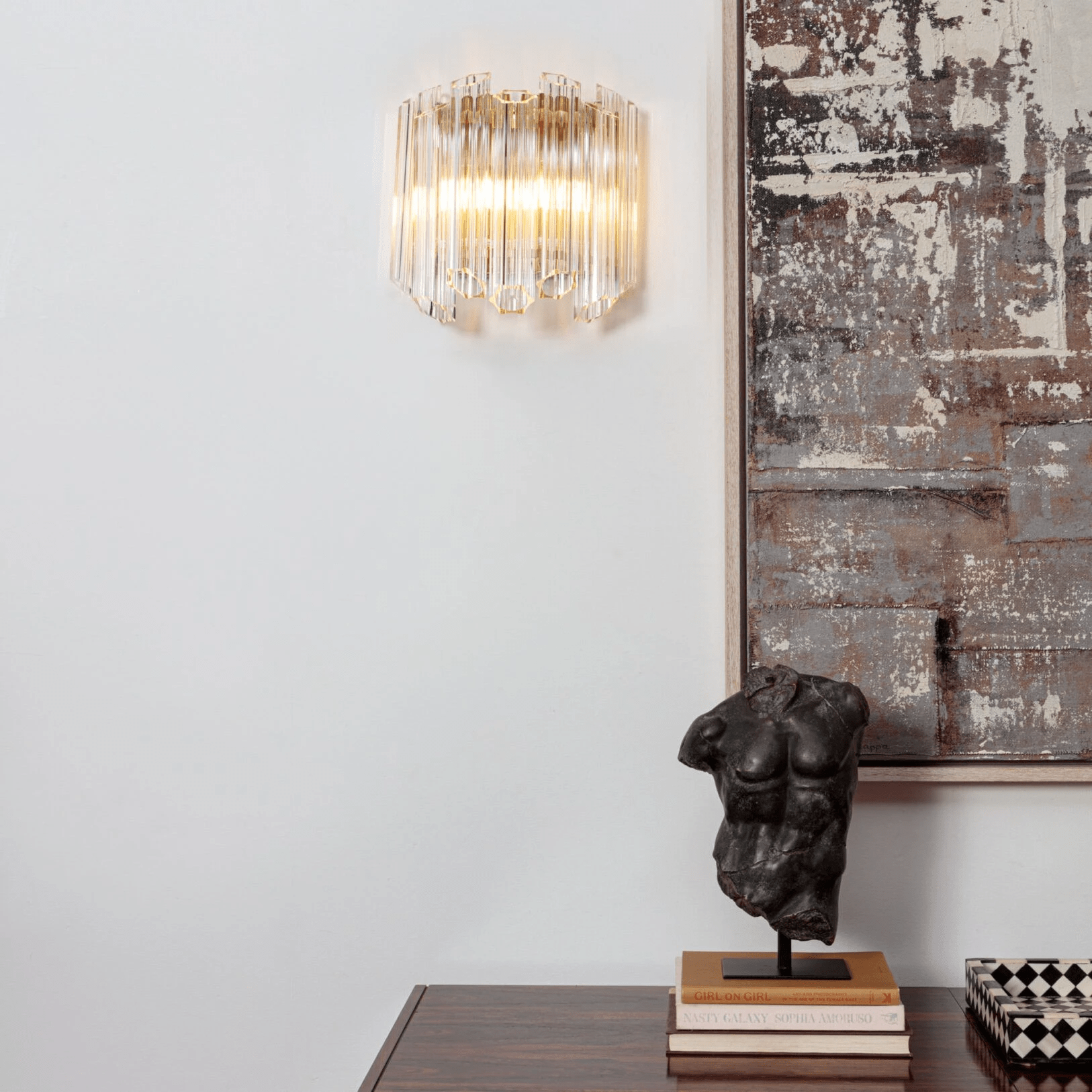 Aurora Applique Murale Transparent Murano Verre Tube Cascade - Neutralighting