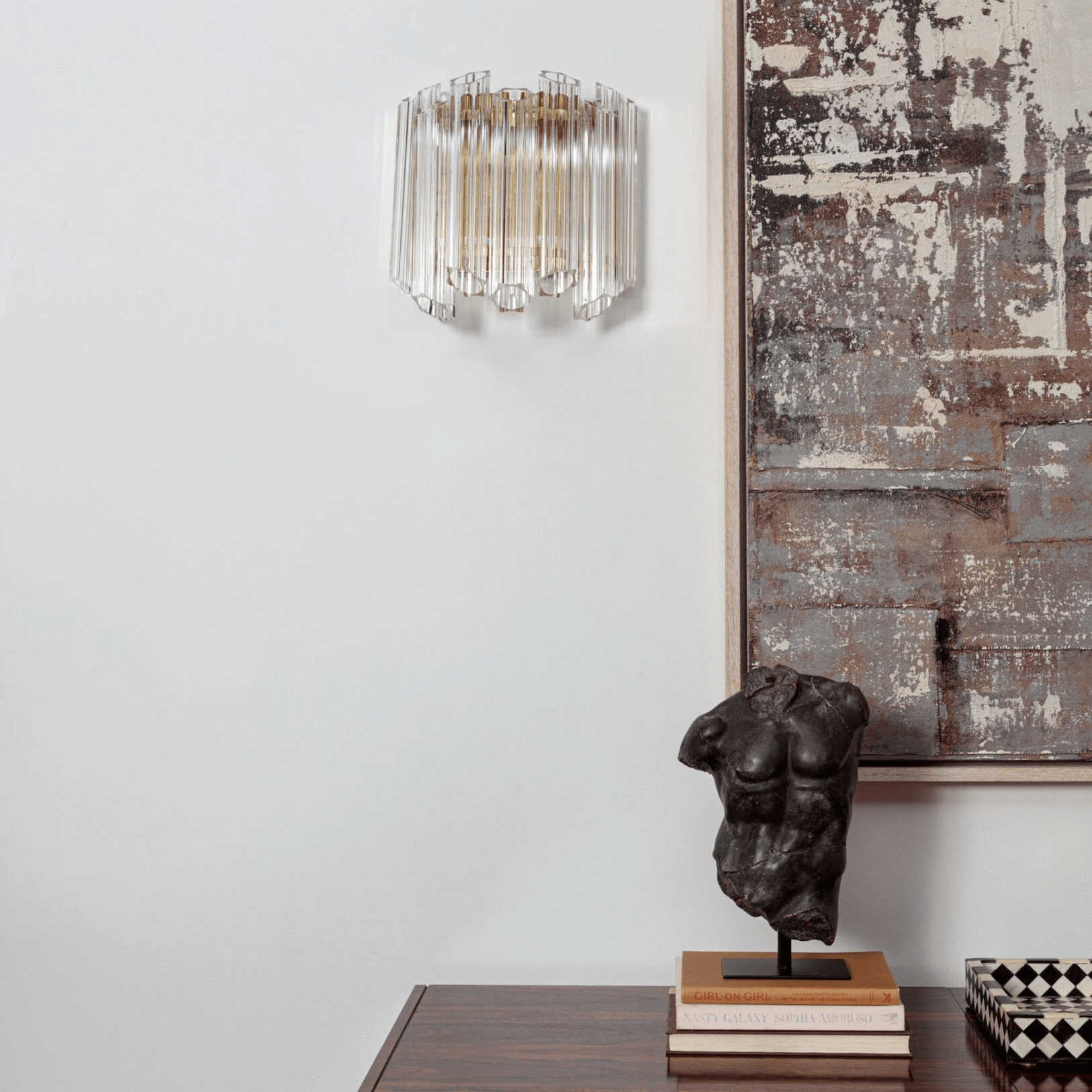 Aurora Applique Murale Transparent Murano Verre Tube Cascade - Neutralighting