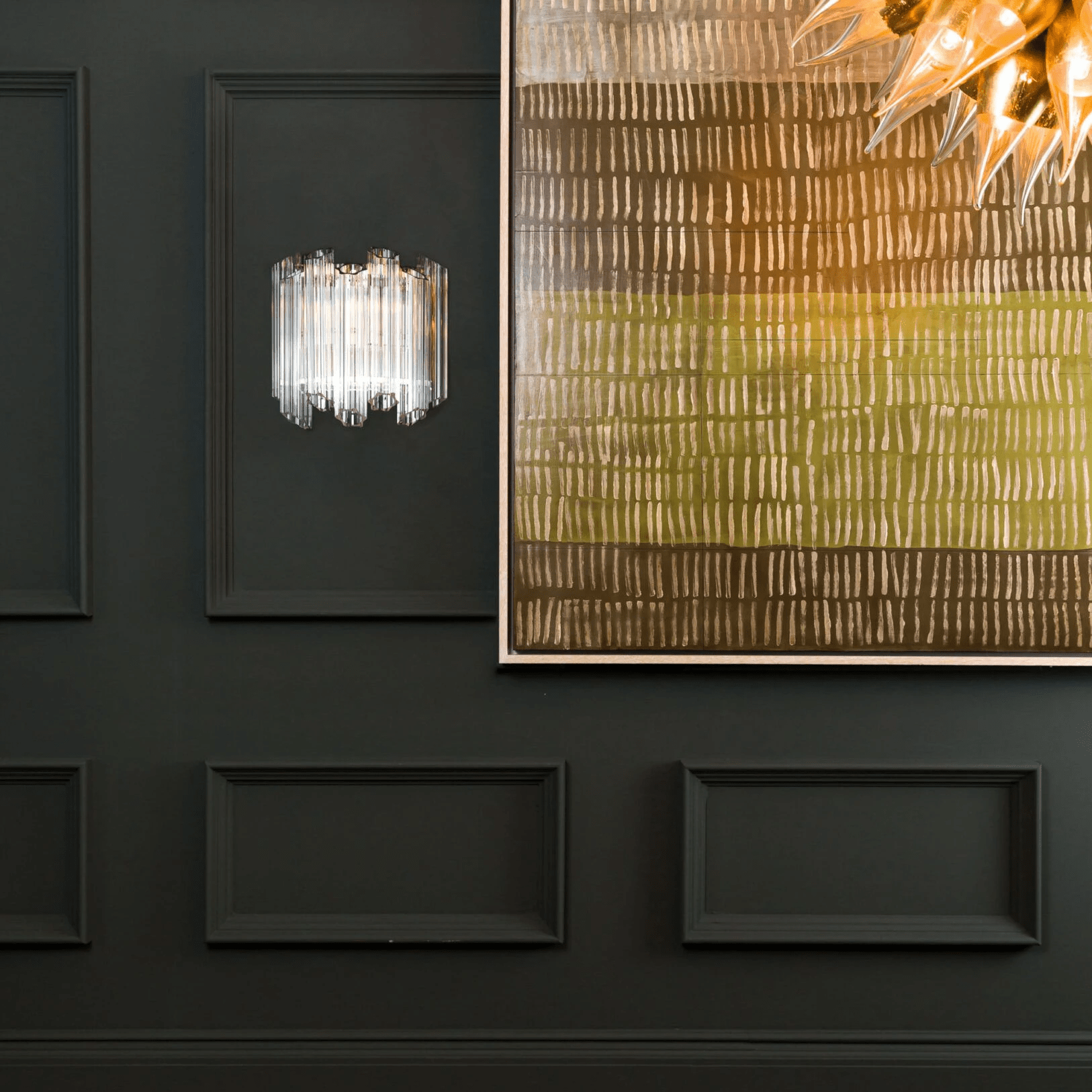 Aurora Applique Murale Transparent Murano Verre Tube Cascade - Neutralighting