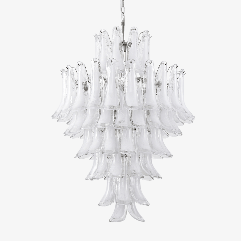 Aurora Lustre Blanc Nuage Verre Pétales - Neutralighting