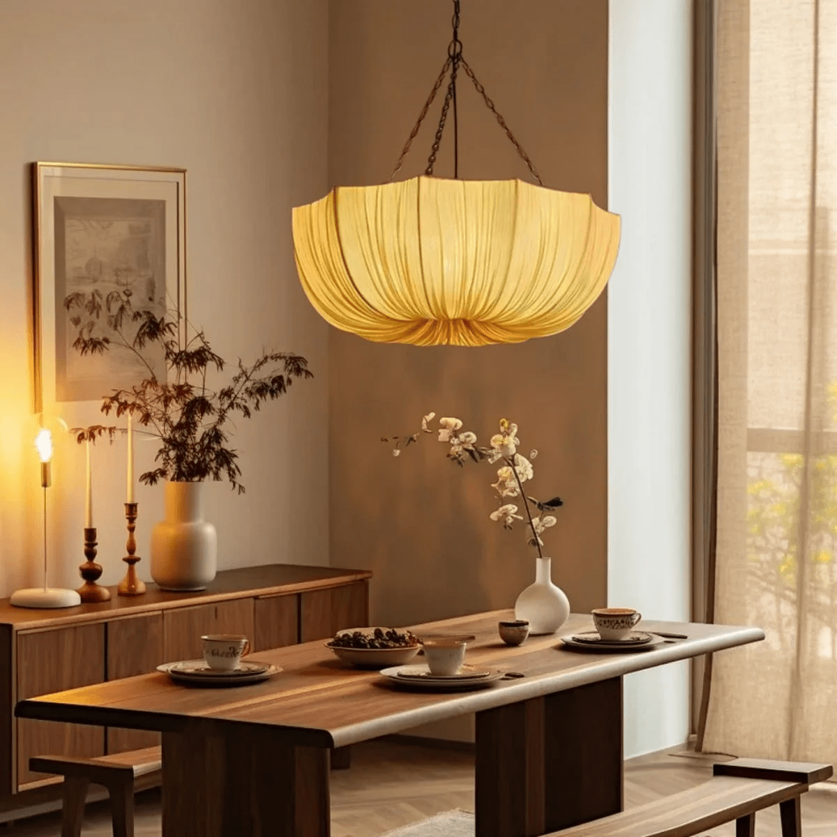 Aurelia Lustre Suspendu Vintage En Tissu - Neutralighting