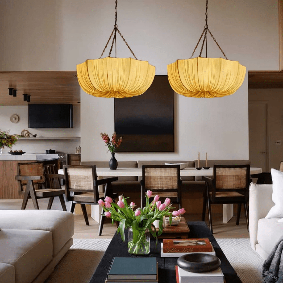 Aurelia Lustre Suspendu Vintage En Tissu - Neutralighting