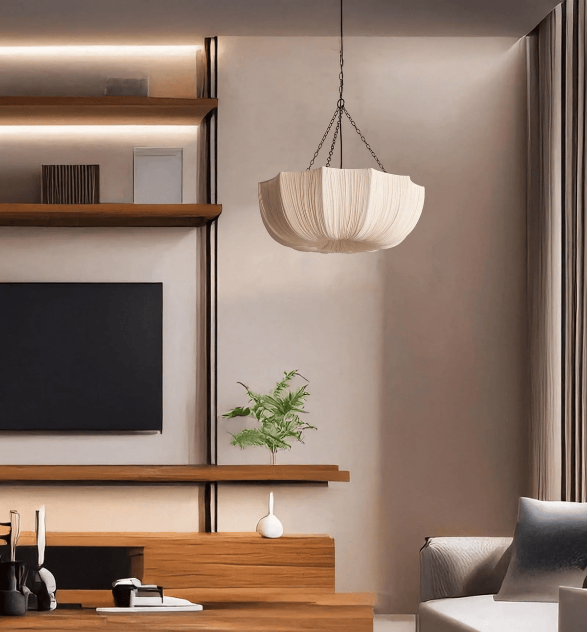 Aurelia Lustre Suspendu Vintage En Tissu - Neutralighting
