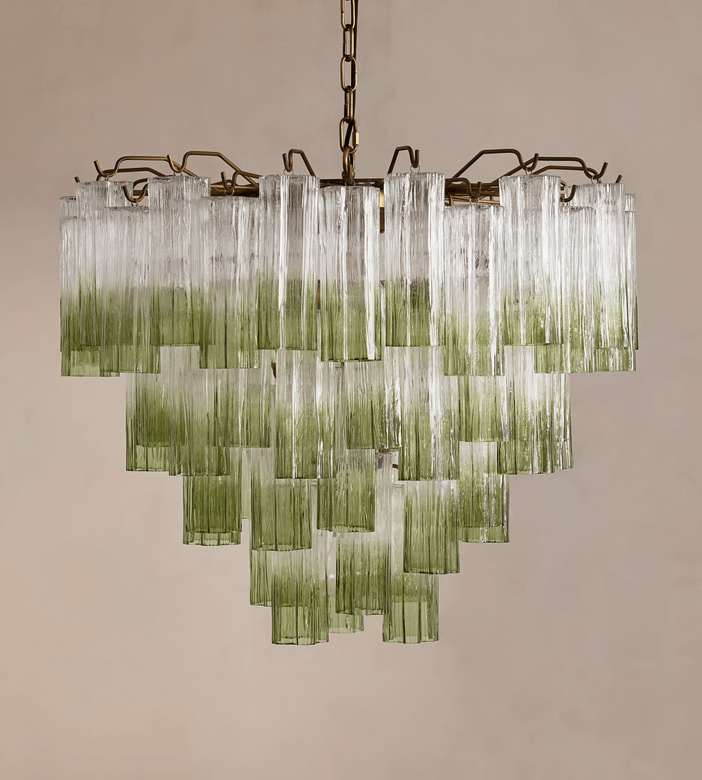 Aurora Lustre Murano Verre Étagé Vert - Neutralighting