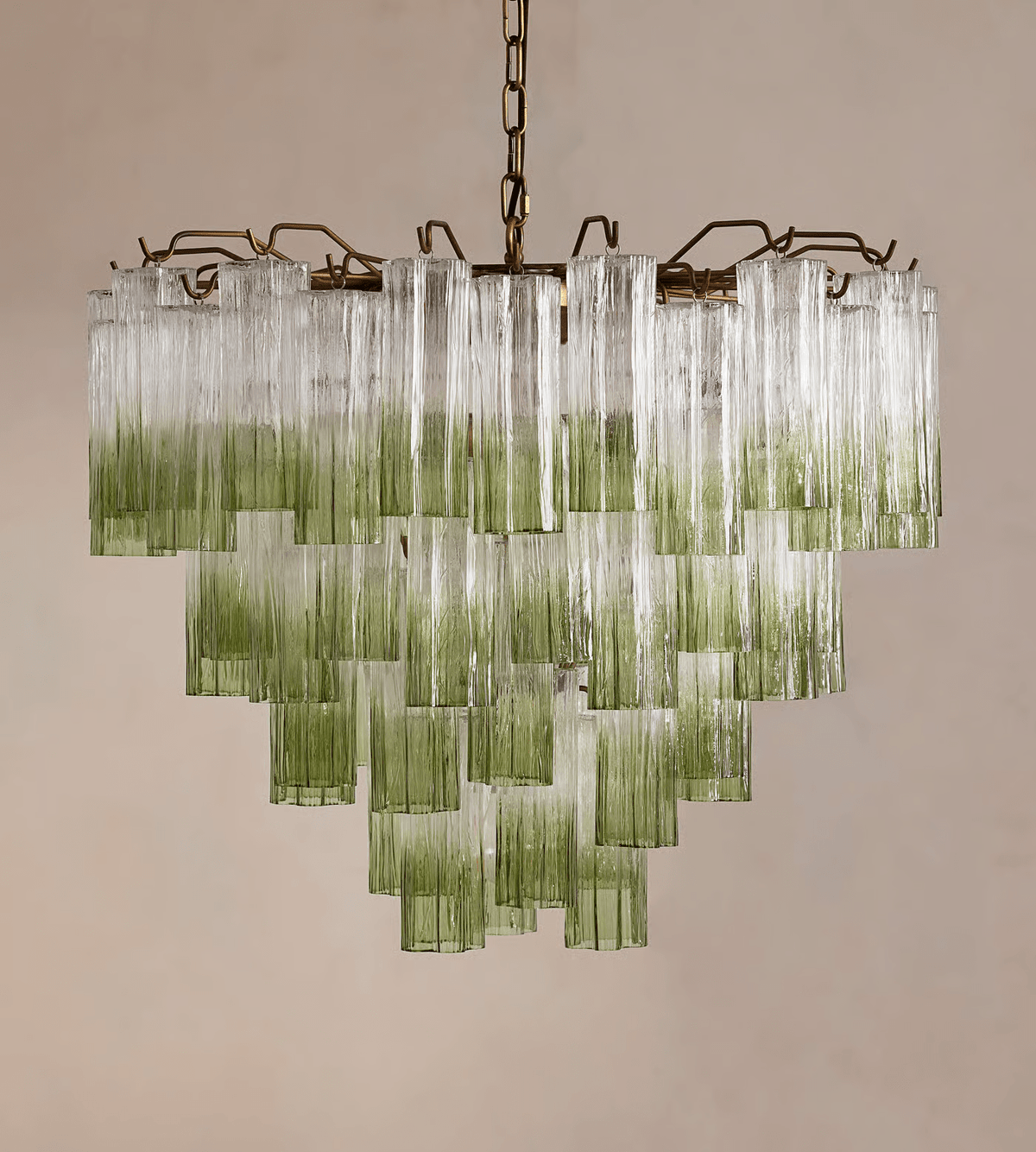 Aurora Lustre Murano Verre Étagé Vert - Neutralighting