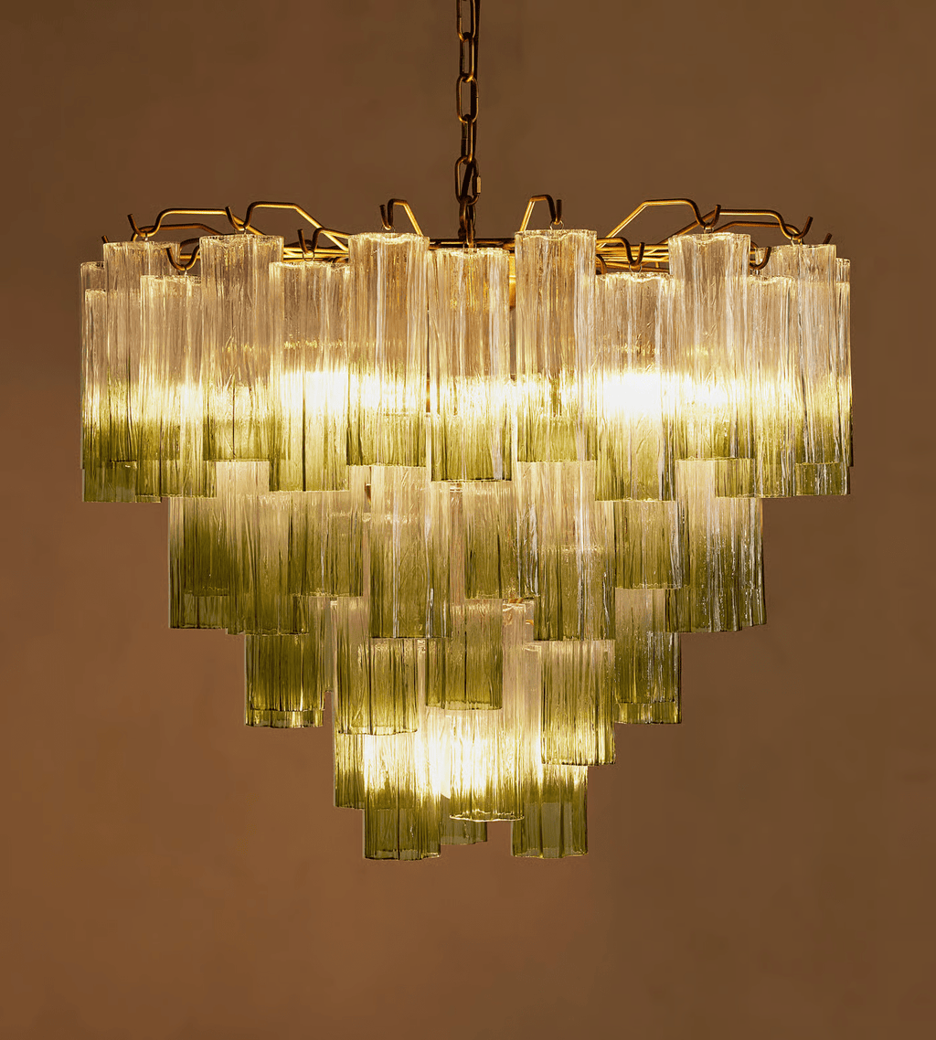 Aurora Lustre Murano Verre Étagé Vert - Neutralighting