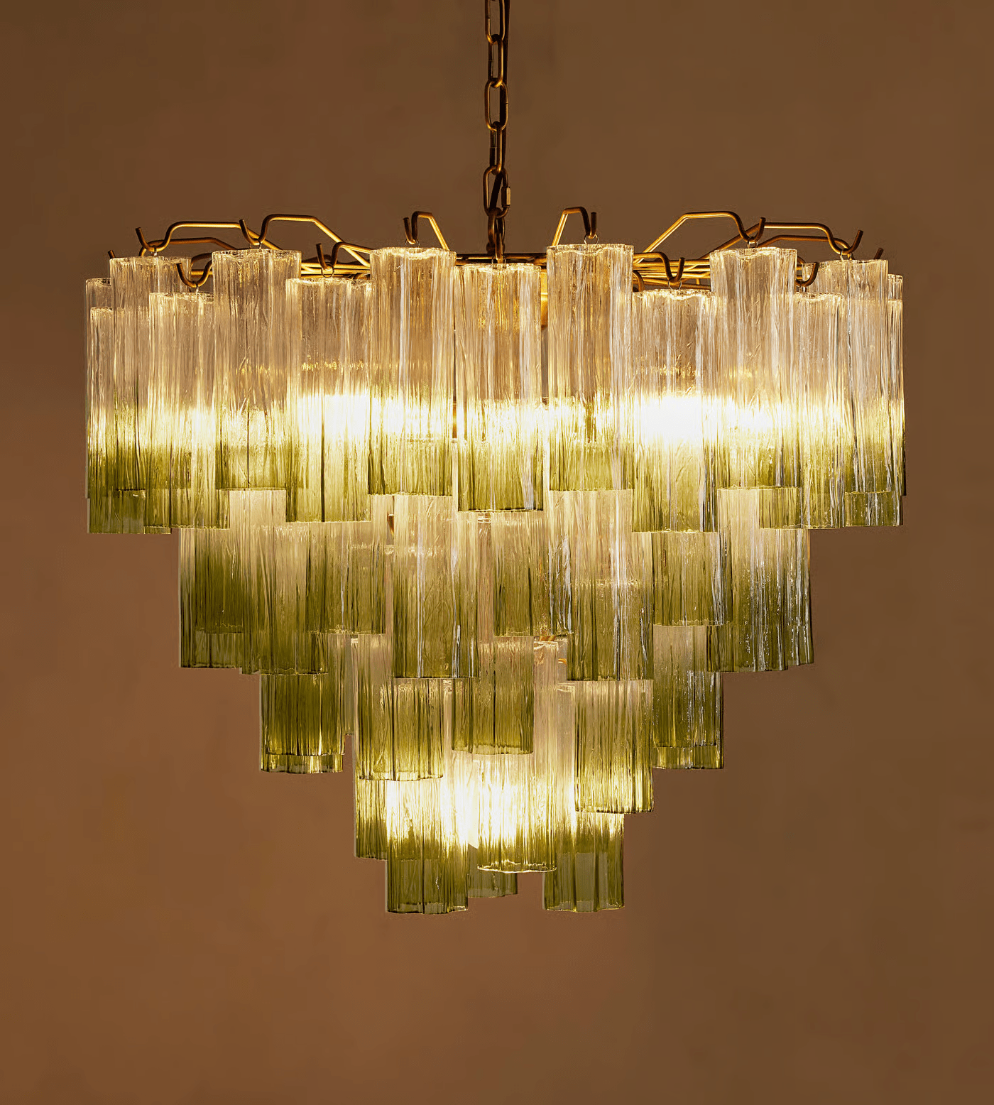 Aurora Lustre Murano Verre Étagé Vert - Neutralighting