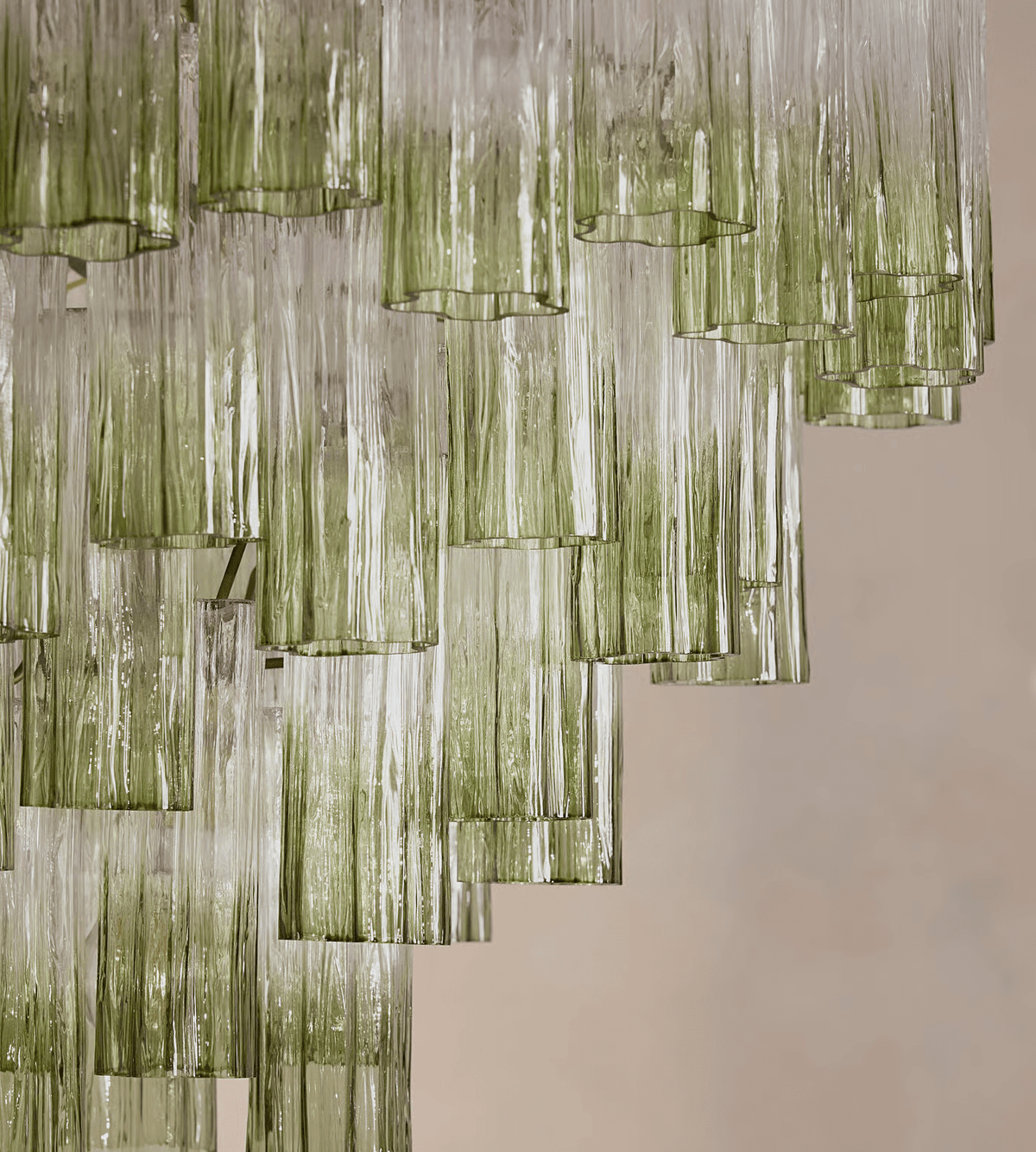 Aurora Lustre Murano Verre Étagé Vert - Neutralighting