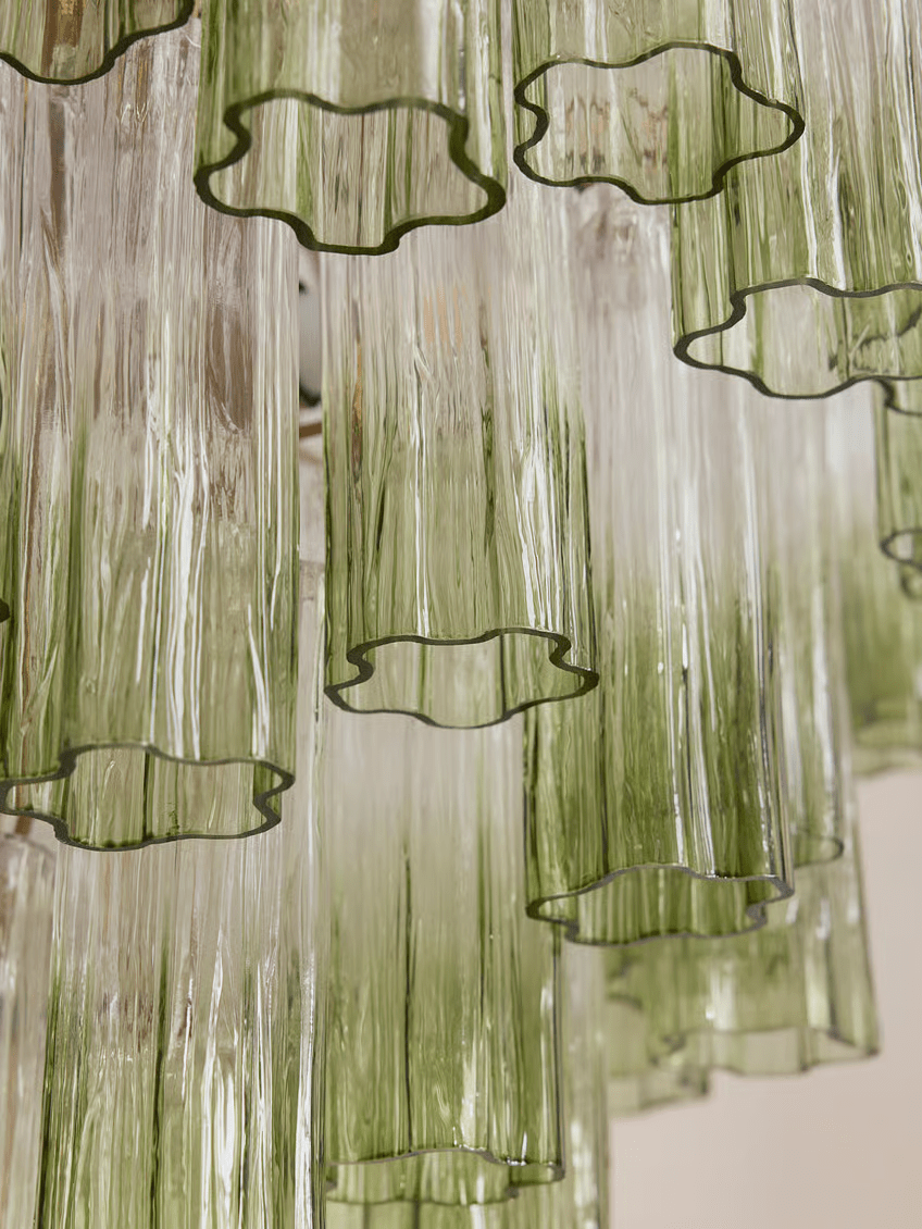 Aurora Lustre Murano Verre Étagé Vert - Neutralighting