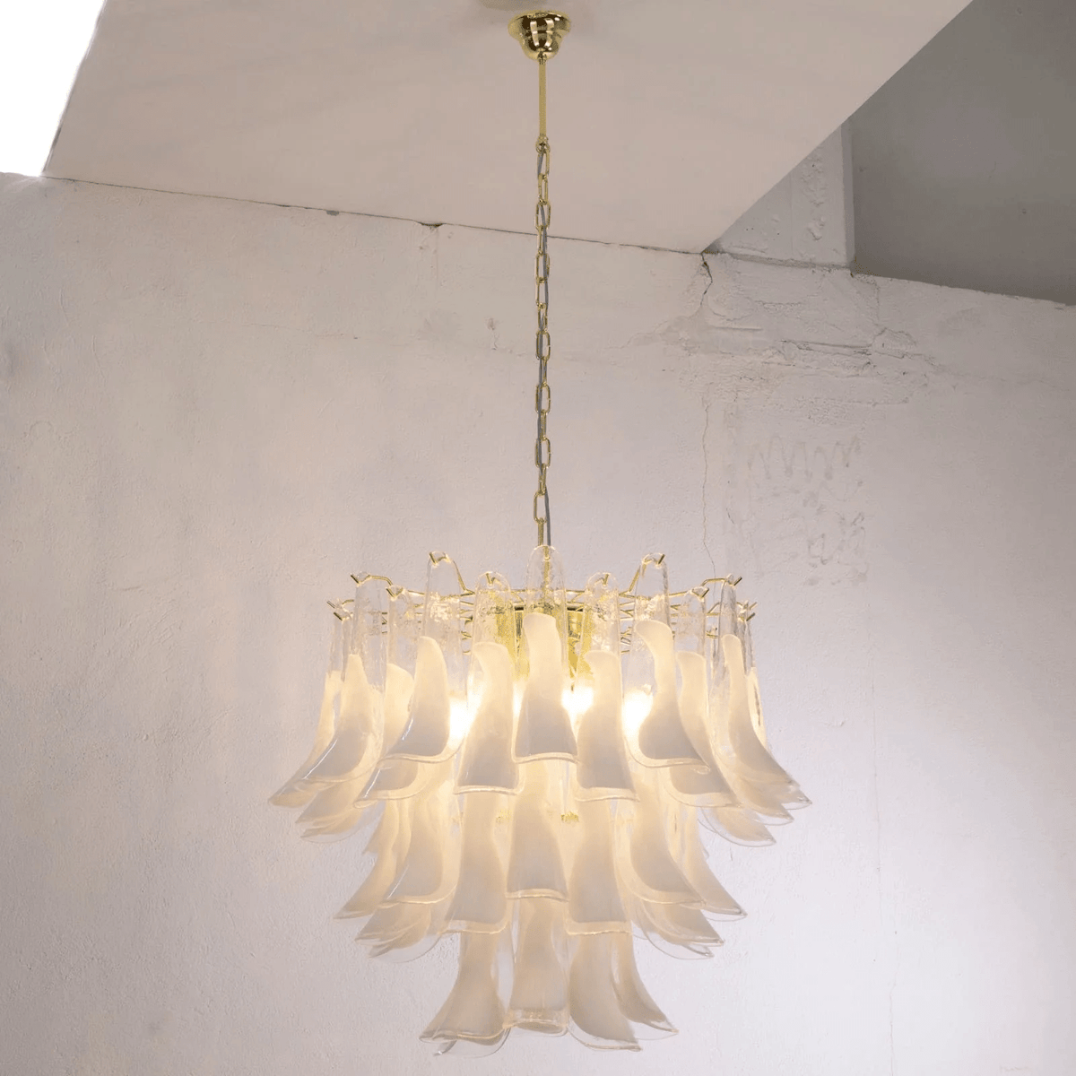 Aurora Lustre Murano Verre Étagé Italien - Neutralighting