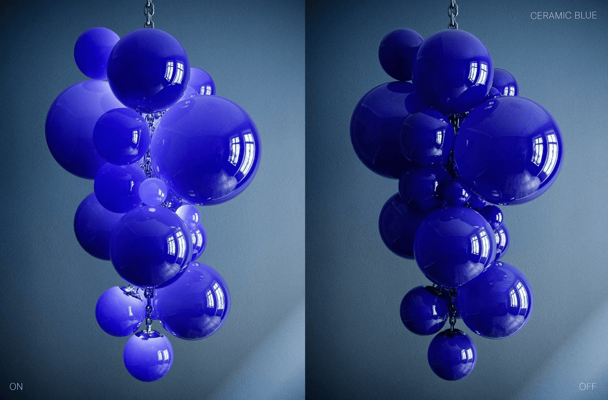 Aurora Chandelier En Verre De Murano Grappes De Raisins Art Déco - Neutralighting