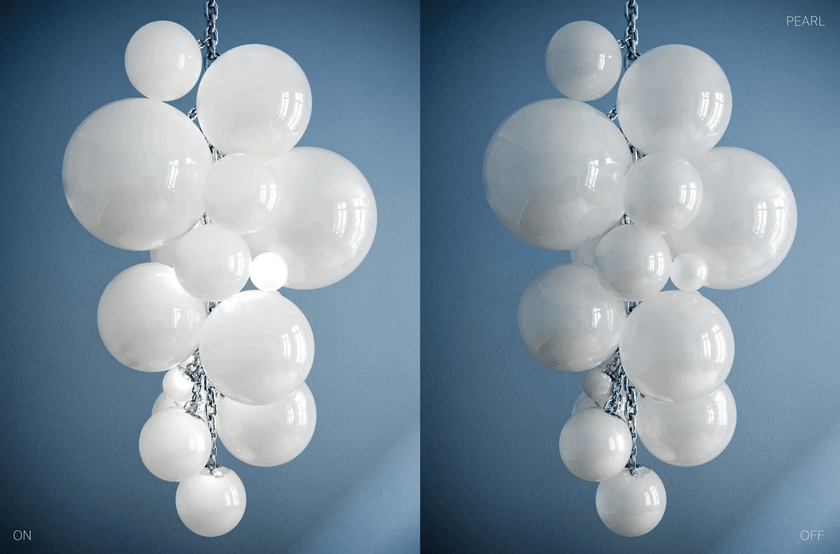 Aurora Chandelier En Verre De Murano Grappes De Raisins Art Déco - Neutralighting