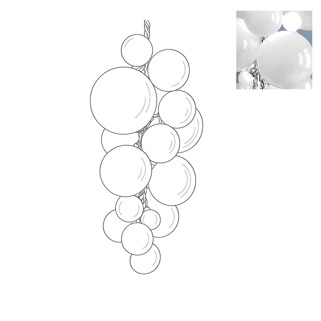 Aurora Chandelier En Verre De Murano Grappes De Raisins Art Déco - Neutralighting