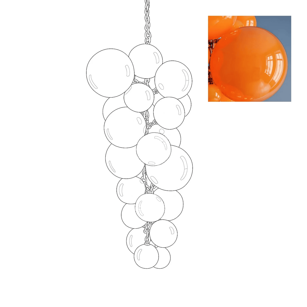 Aurora Chandelier En Verre De Murano Grappes De Raisins Art Déco - Neutralighting