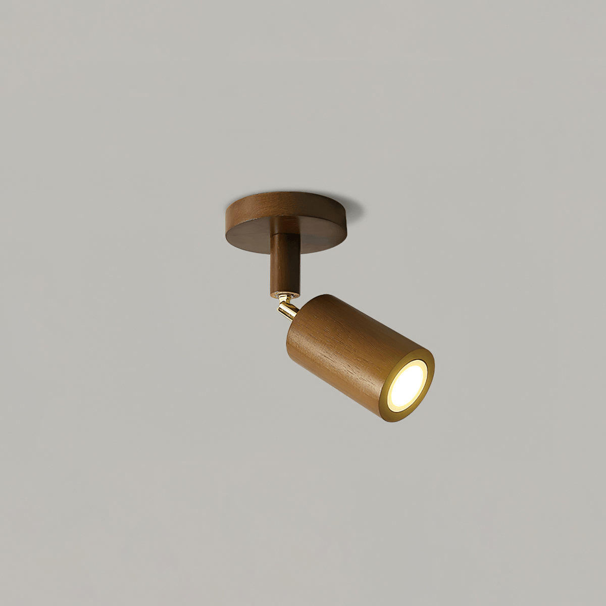 Solara Plafonnier poutre en bois naturel avec spot - Neutralighting