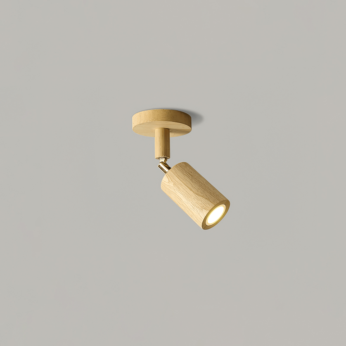 Solara Plafonnier poutre en bois naturel avec spot - Neutralighting