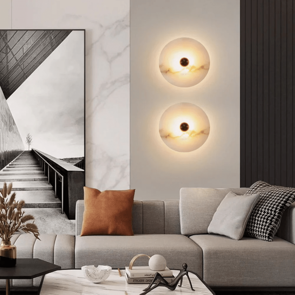 Selene Plafonnier Minimaliste en Albâtre - Neutralighting