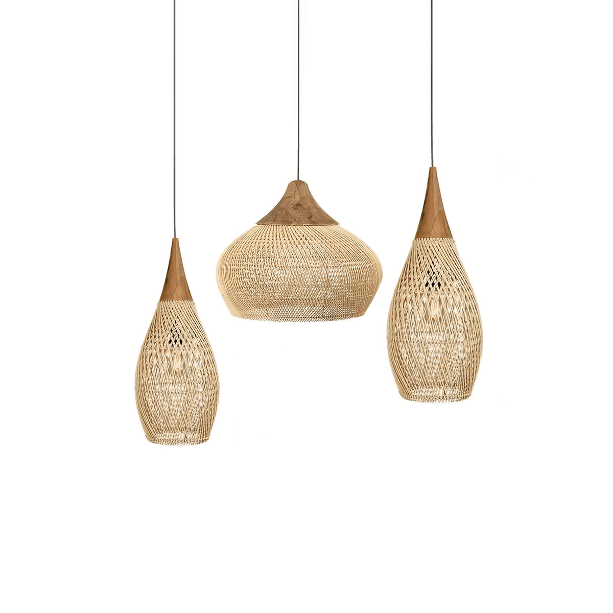 Solavn Lampe suspendue en bois de rotin - Neutralighting