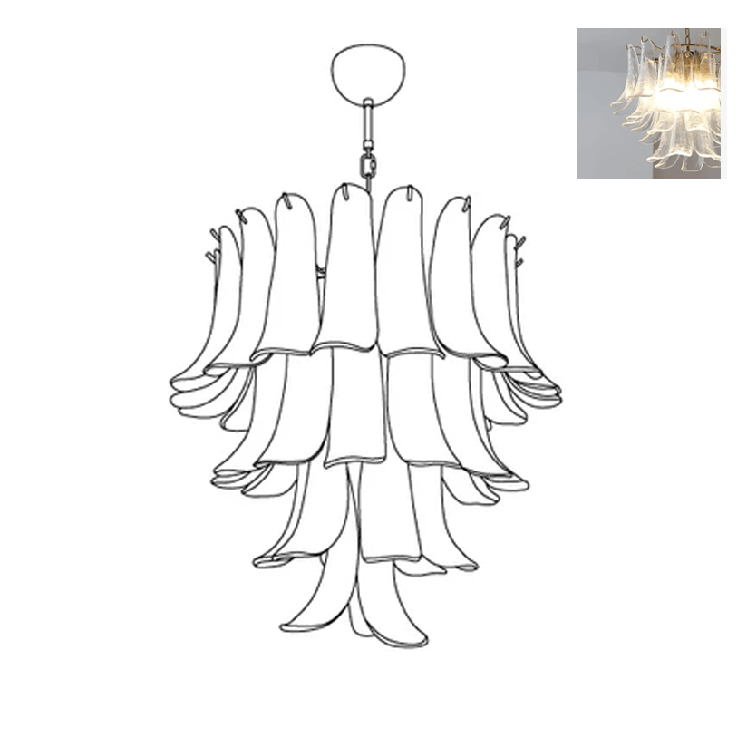 Aurora Lustre Pétales en Verre de Murano Vintage - Neutralighting