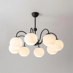 Lustra Chandelier Moderne à 8 Lumières en Verre Ridé Vert - Neutralighting