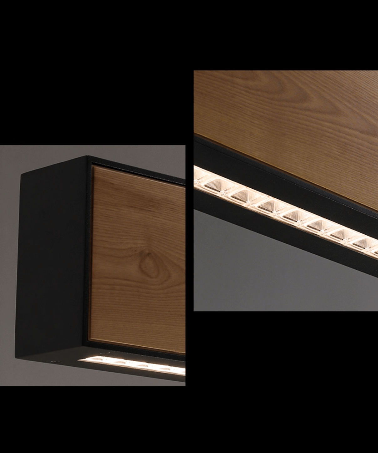 Lustra Suspension Bois Pierre Précieuse Linéaire LED - Neutralighting