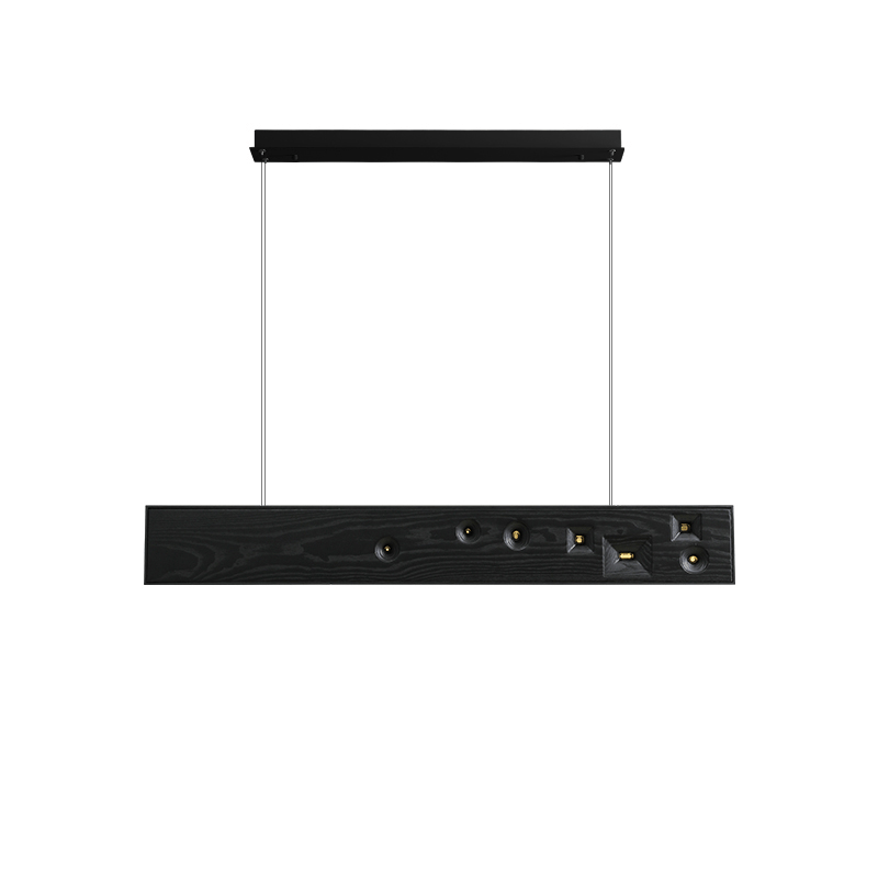 Lustra Suspension Bois Pierre Précieuse Linéaire LED - Neutralighting