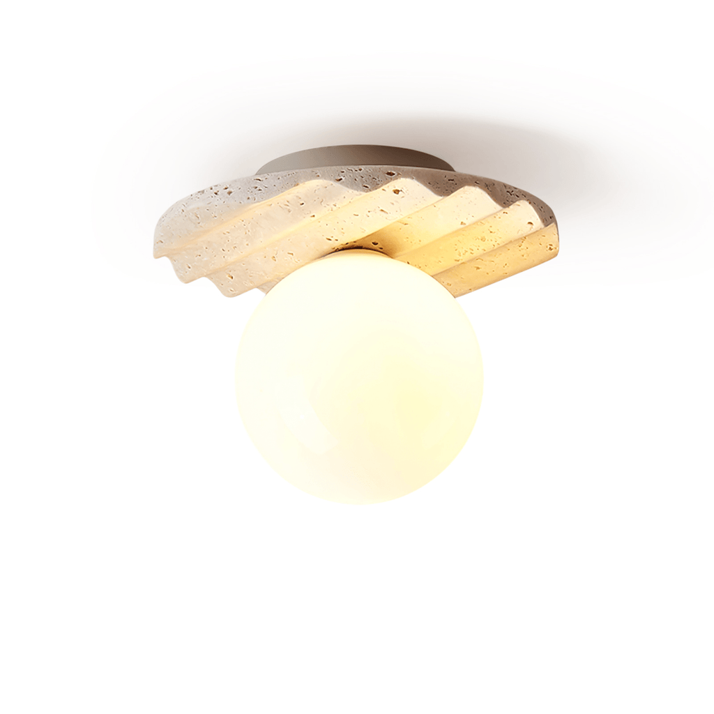 Aura Lumière de Plafond Ondulée en Travertin - Neutralighting