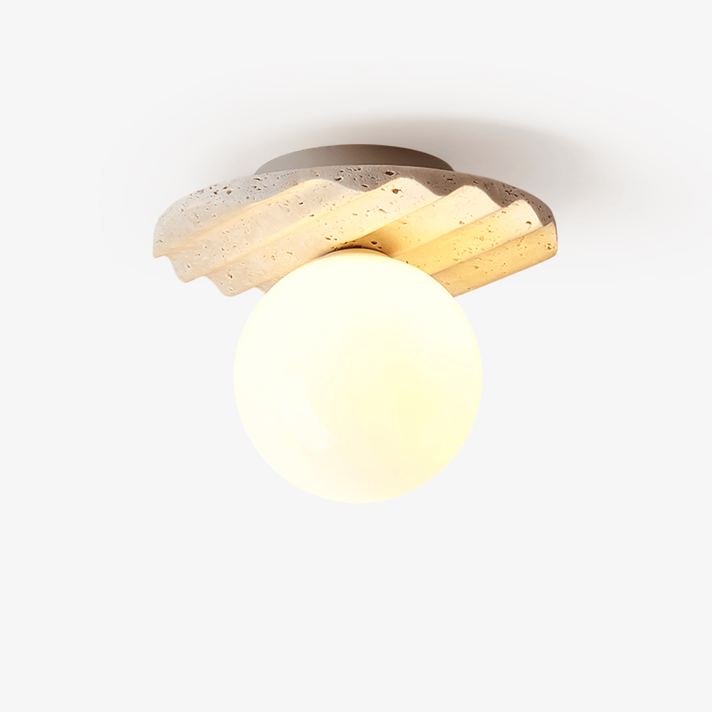 Aura Lumière de Plafond Ondulée en Travertin - Neutralighting