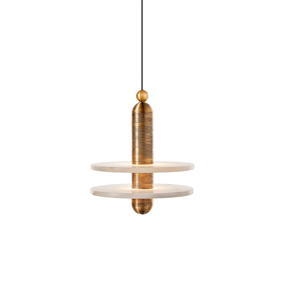 Orion Suspension Laiton Brossé Alabastre - Neutralighting