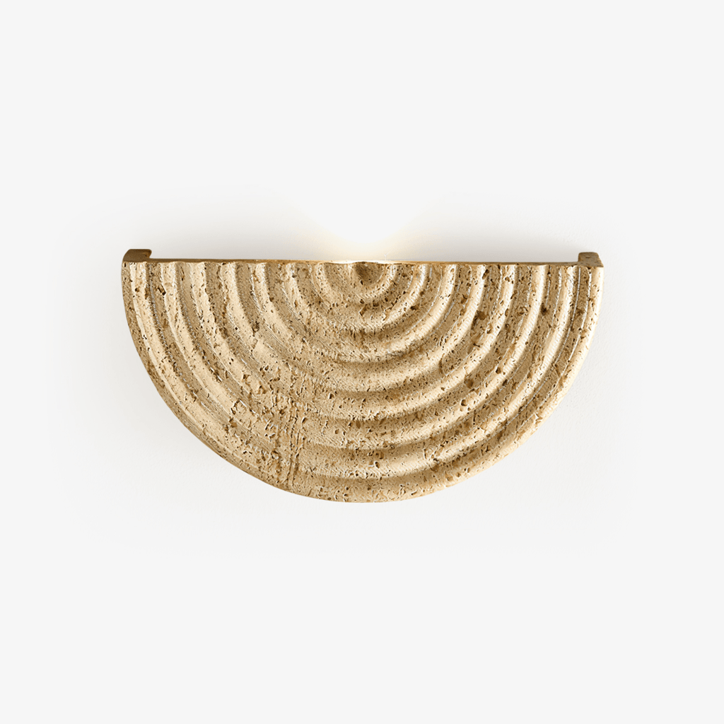 Faro Applique Murale en Travertin Demi-Lune - Neutralighting