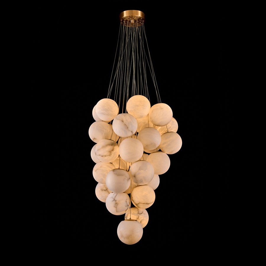 Grapha Chandelier à Globes en Albâtre Cluster - Neutralighting