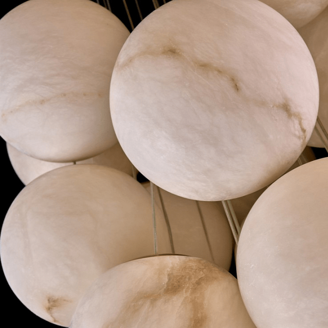 Grapha Chandelier à Globes en Albâtre Cluster - Neutralighting