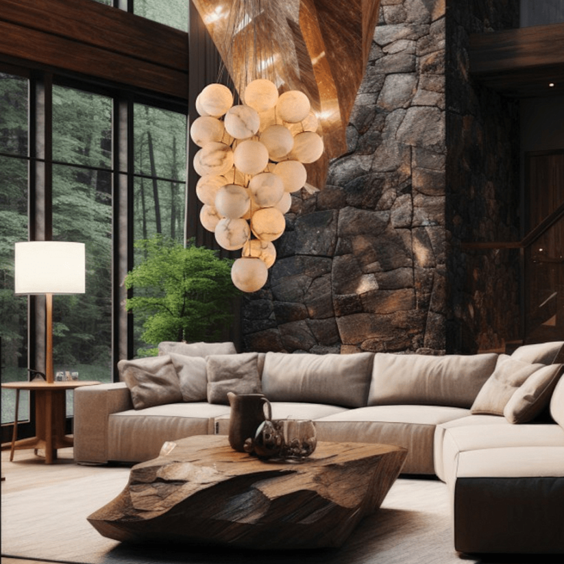 Grapha Chandelier à Globes en Albâtre Cluster - Neutralighting