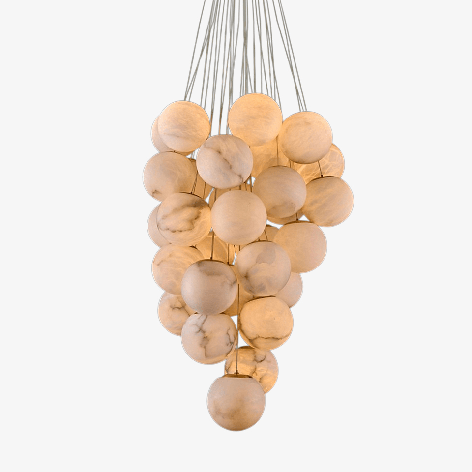 Grapha Chandelier à Globes en Albâtre Cluster - Neutralighting