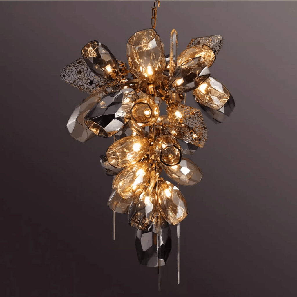 Aurora Chandelier Moderne en Verre et Cristal - Neutralighting