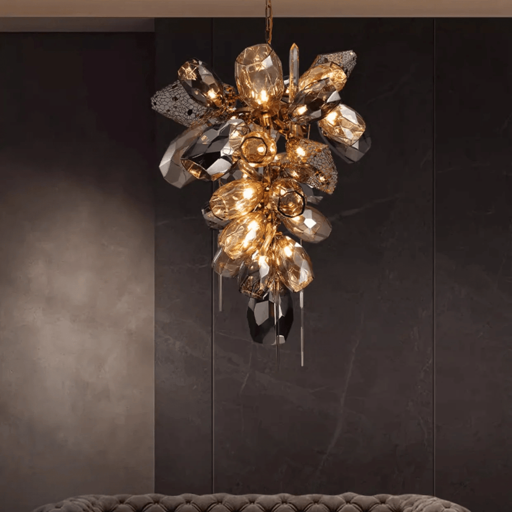 Aurora Chandelier Moderne en Verre et Cristal - Neutralighting