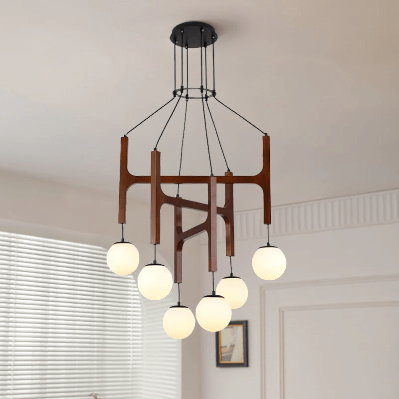 Xylocube Géométrique Bois Globe Suspension Lumière - Neutralighting