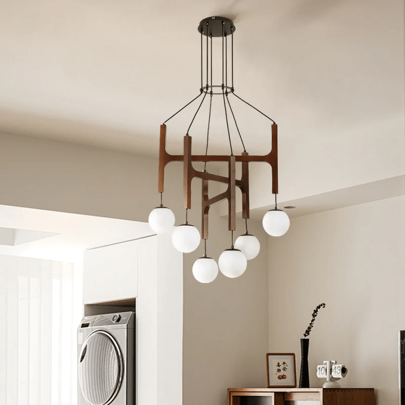 Xylocube Géométrique Bois Globe Suspension Lumière - Neutralighting