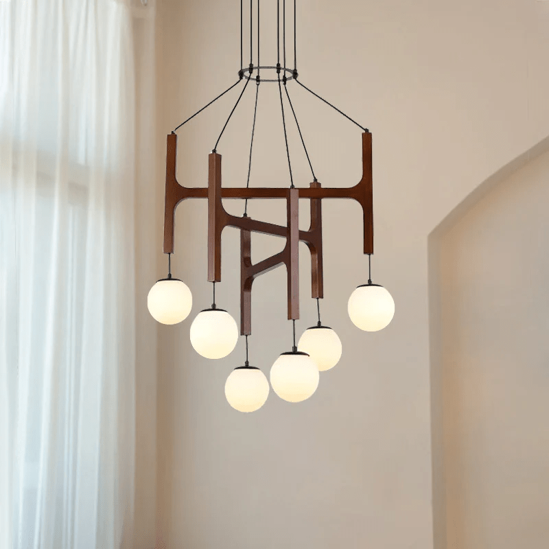 Xylocube Géométrique Bois Globe Suspension Lumière - Neutralighting