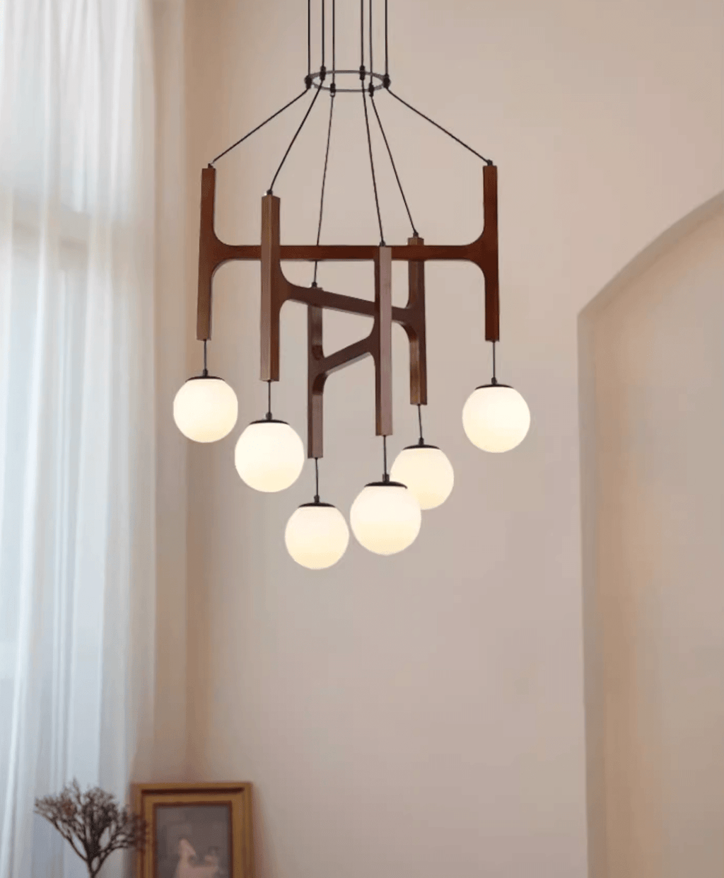 Xylocube Géométrique Bois Globe Suspension Lumière - Neutralighting