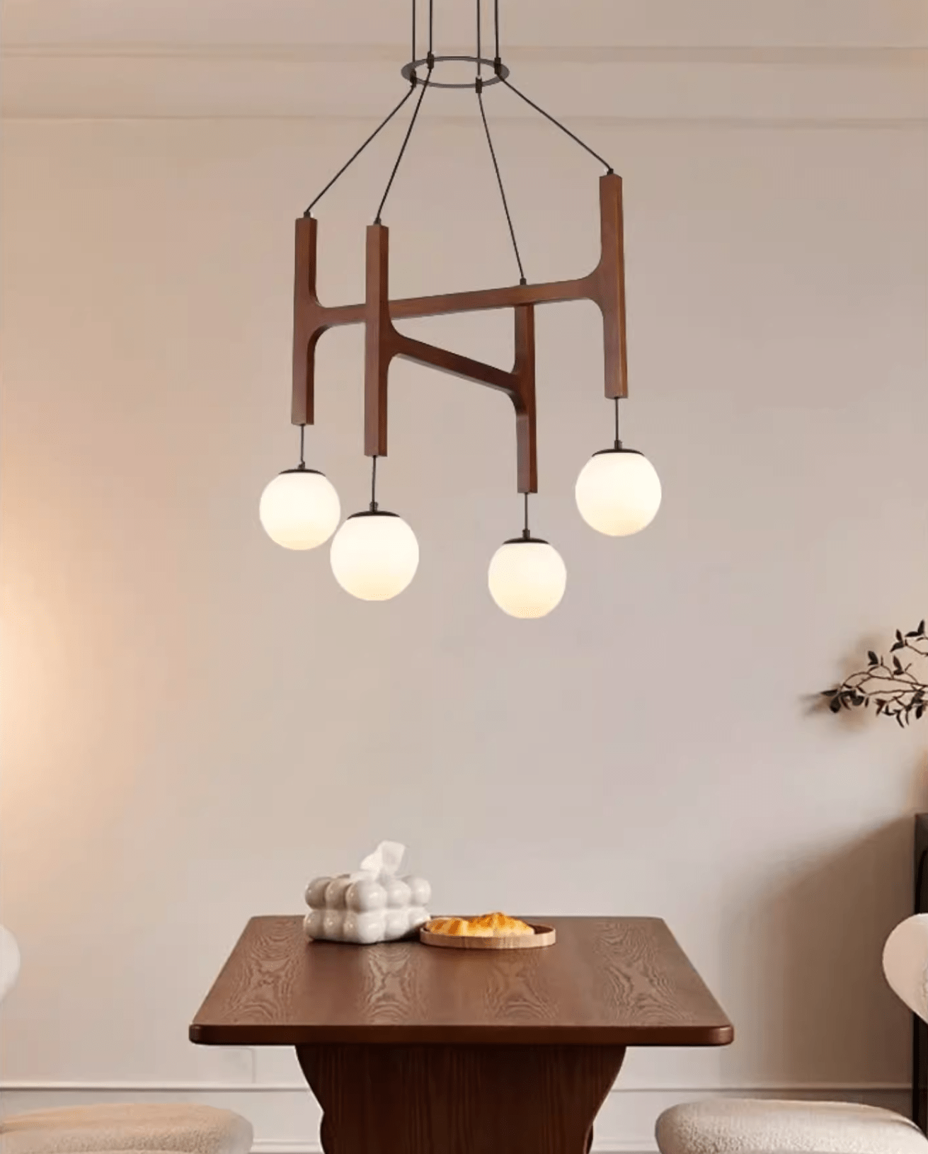 Xylocube Géométrique Bois Globe Suspension Lumière - Neutralighting