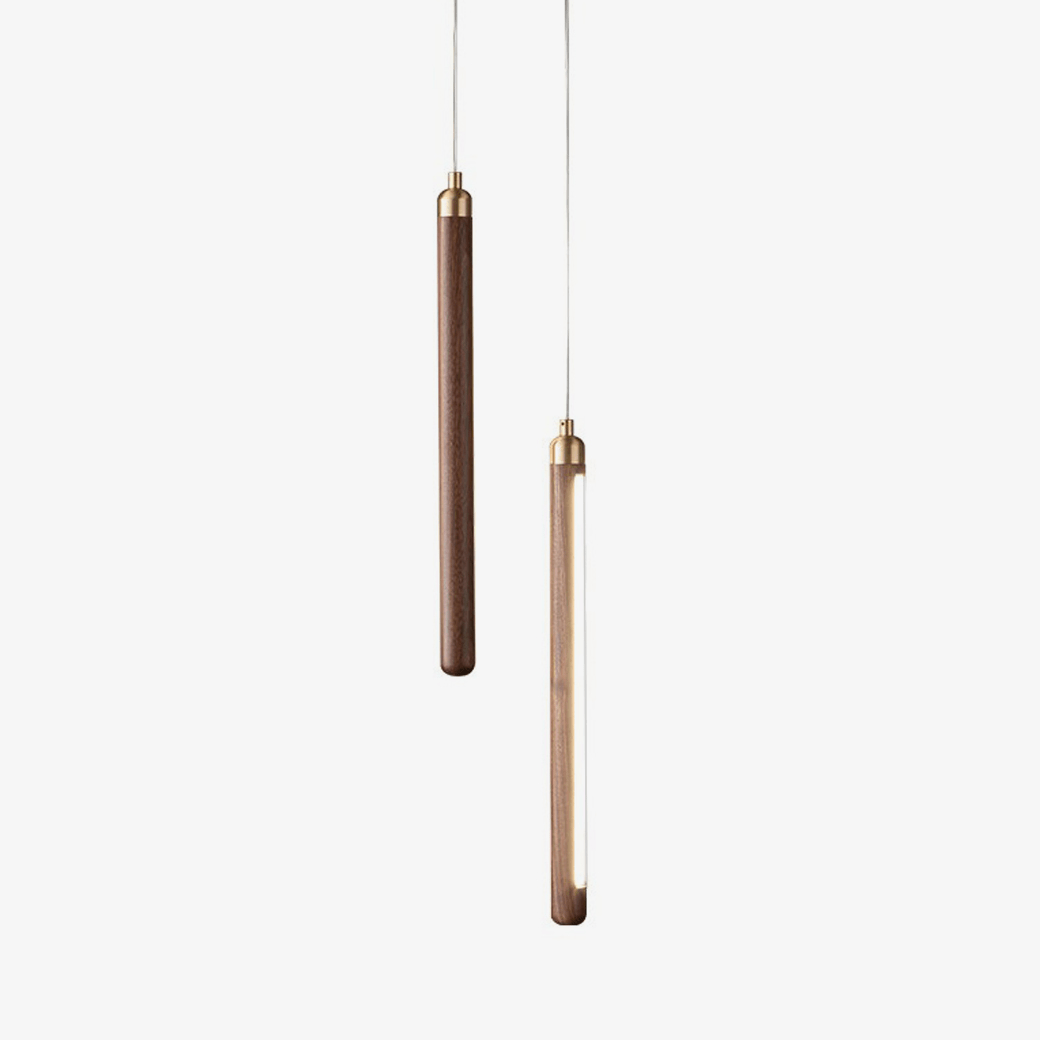 Kyoto Noyer Laiton Linéaire Suspension Lumière - Neutralighting