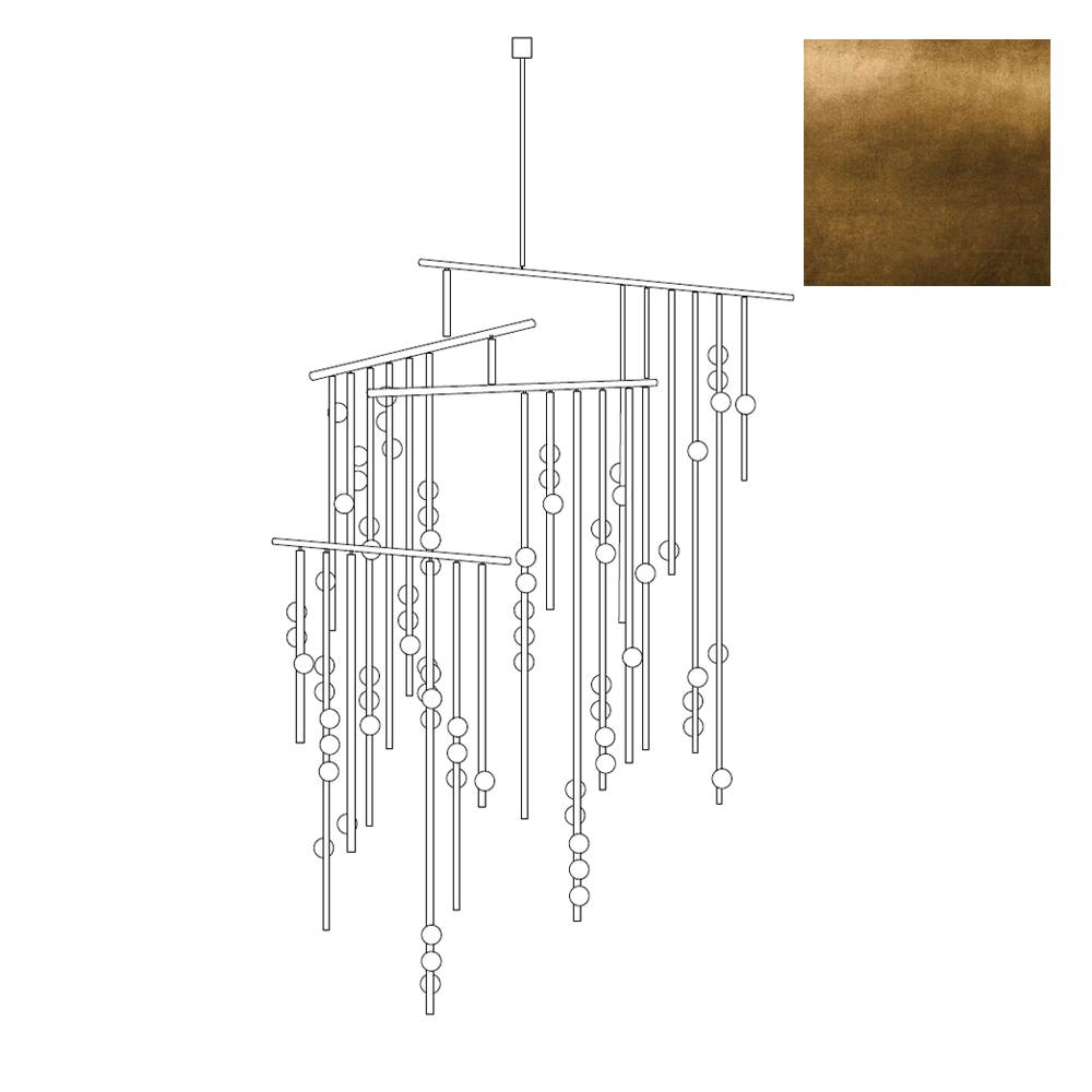 Eurzoris Chandelier Linéaire Géométrique en Laiton - Neutralighting