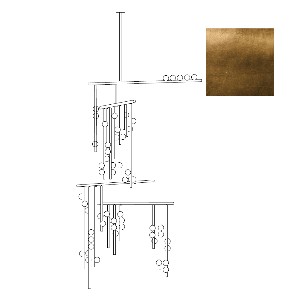 Eurzoris Chandelier Linéaire Géométrique en Laiton - Neutralighting